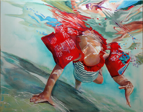 Bouée rouge, temps suspendu 1 by Maude Ovize, 油畫 for Sale on Singulart