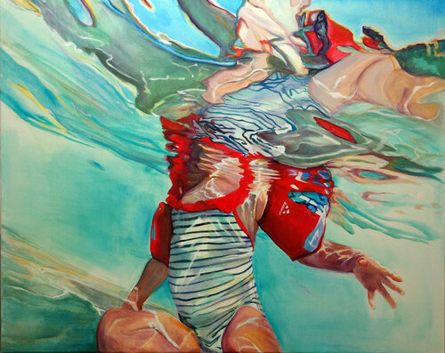 Bouée rouge, temps suspendu 2 van Maude Ovize, Schilderij te koop op Singulart