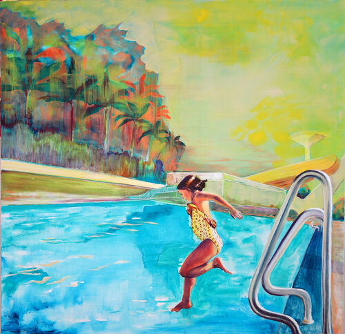 swimmingpool van Maude Ovize, Schilderij te koop op Singulart