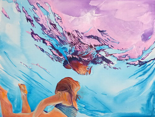 Up to the sky di Maude Ovize, Pittura in vendita su Singulart