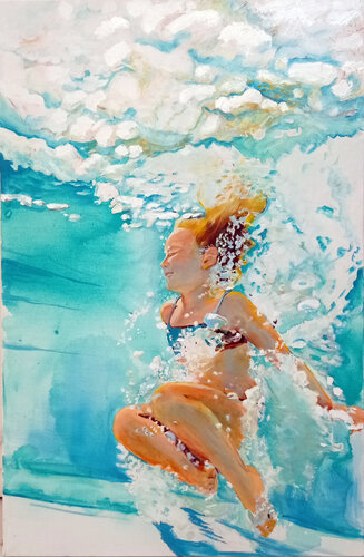 entre ciel et eau van Maude Ovize, Schilderij te koop op Singulart