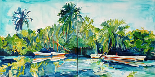 diptyque eden 6 et eden 7 van Maude Ovize, Schilderij te koop op Singulart