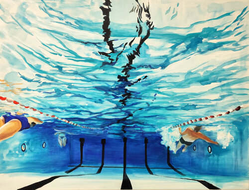 perspective aquatique 2 van Maude Ovize, Schilderij te koop op Singulart