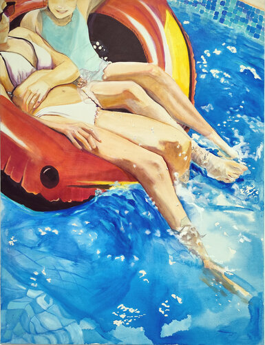 oasis aquatique 1 van Maude Ovize, Schilderij te koop op Singulart
