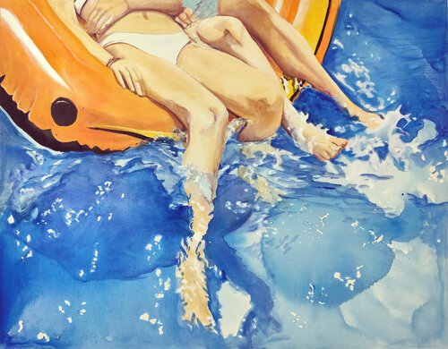 oasis aquatique 2 by Maude Ovize, Painting for Sale on Singulart