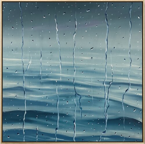 The Beach in the Rain van Alanah Jarvis, Schilderij te koop op Singulart