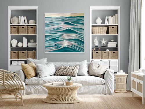 Turquoise Tranquility de Alanah Jarvis, Pintura a la venta en Singulart