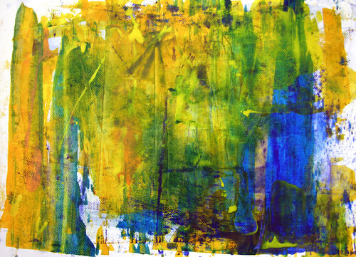 Abstract Blau Gelb van Udo von Gelden, Schilderij te koop op Singulart