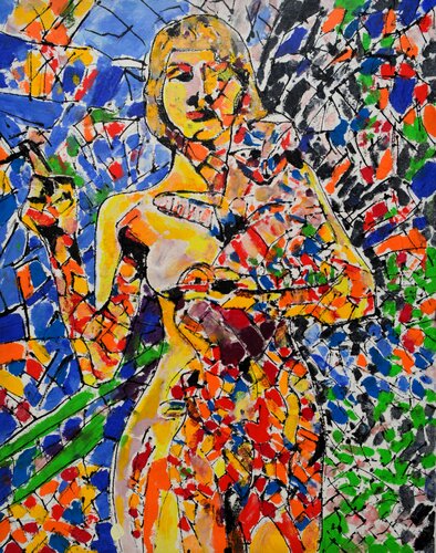 Frau mit Katze von Udo von Gelden, Malerei kaufen auf Singulart