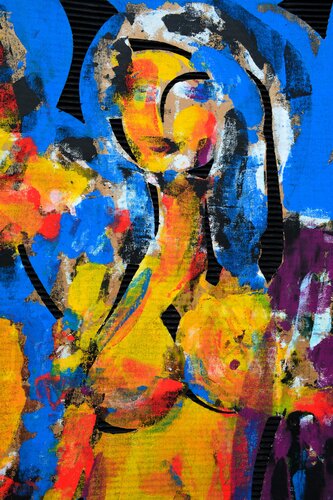 Blumenfrau Akt von Udo von Gelden, Malerei kaufen auf Singulart