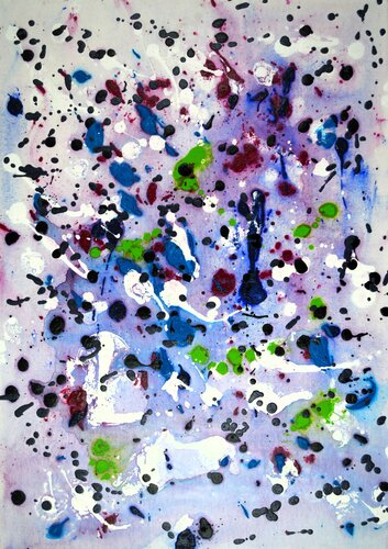 Abstrakt Blau Dot-Painting van Udo von Gelden, Schilderij te koop op Singulart
