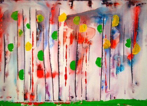 Abstrakt Farbenspiel Landschaft van Udo von Gelden, Schilderij te koop op Singulart
