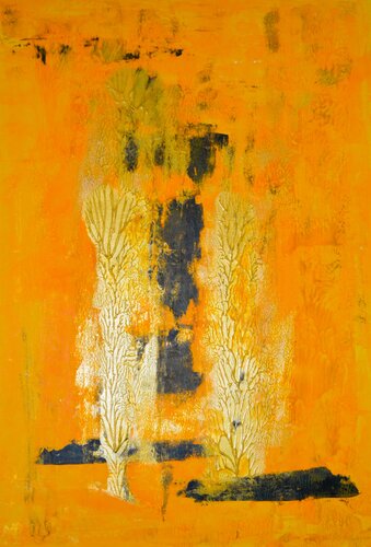 Abstrakt Farbenspiel Gold van Udo von Gelden, Schilderij te koop op Singulart