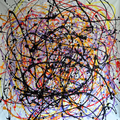 Abstrakt Farbenspiel Line van Udo von Gelden, Schilderij te koop op Singulart