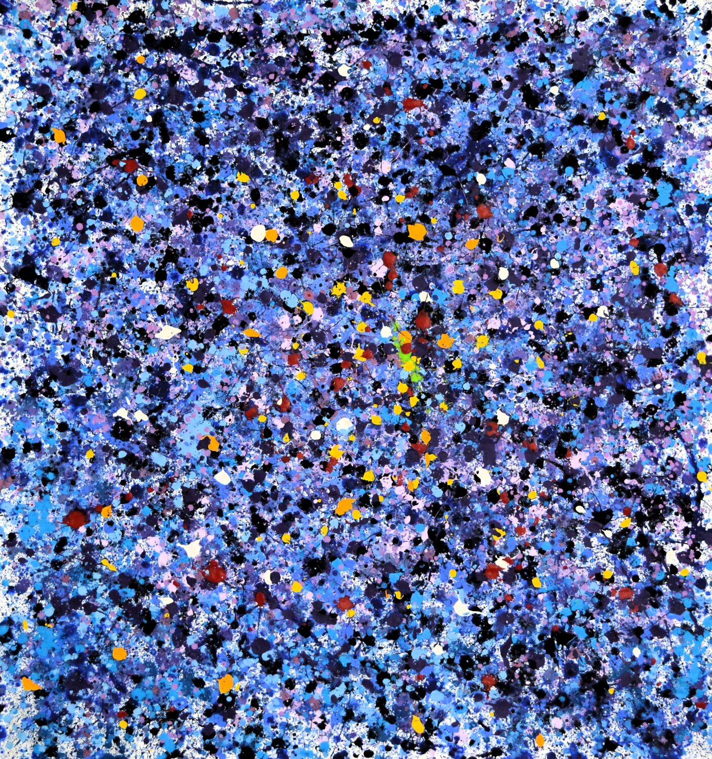 Abstrakt Blau Dot-Painting Udo von Gelden