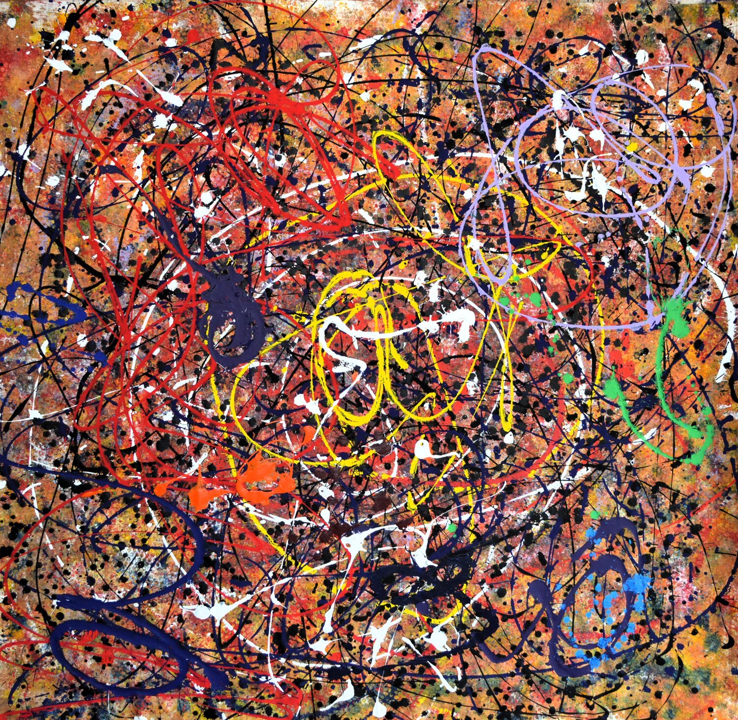 Abstract Color Chaos Udo von Gelden Peinture originale à vendre
