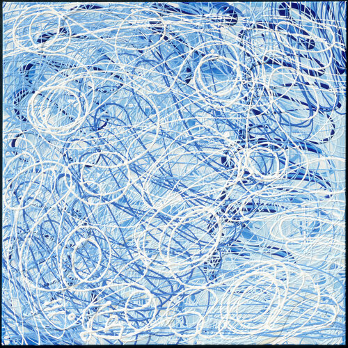 MOVE ON 20221019 blue lines and white isles, Urheberrecht Elke Jungbluth von Elke Jungbluth, Malerei kaufen auf Singulart