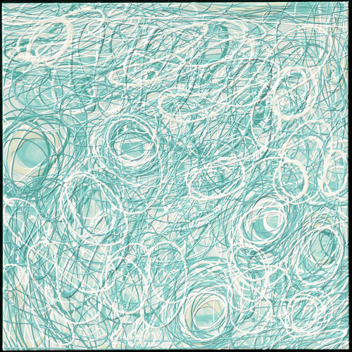 MOVE ON 20221019 turquoise lines and white isles, Urheberrecht Elke Jungbluth von Elke Jungbluth, Malerei kaufen auf Singulart