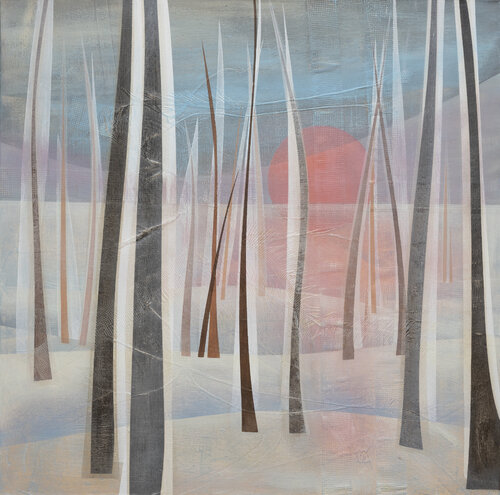 Moorlandschaft VIII - Moor im Winter de Peter Knauer, Pintura a la venta en Singulart