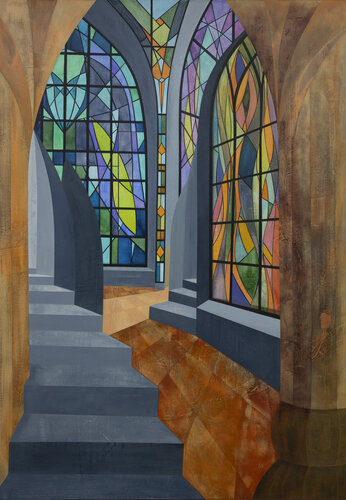 Aus dem Dunkelsein ins Licht (Rilke) I by Peter Knauer, Painting for Sale on Singulart