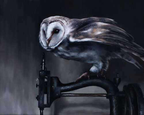 Seamstress (Barn Owl) de Scott Ferguson, Pintura a la venta en Singulart