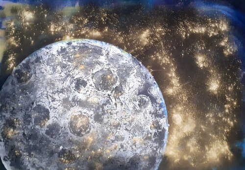 Moon van Ivana Brazdova, Schilderij te koop op Singulart