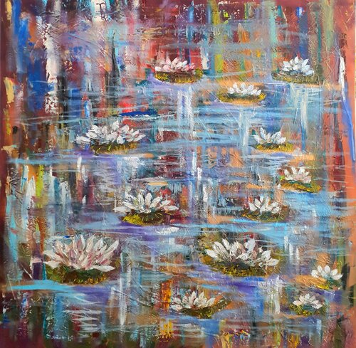 water lilies II van Ivana Brazdova, Schilderij te koop op Singulart