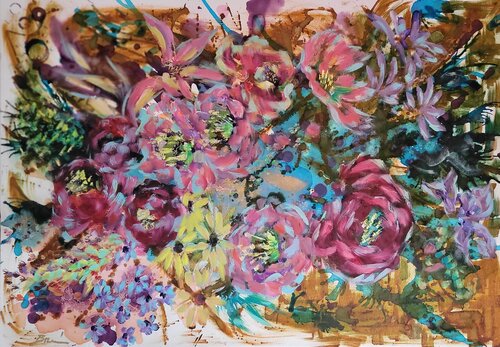 Flowers intoxication I van Ivana Brazdova, Schilderij te koop op Singulart