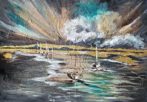 Between the tide and the silence van Ivana Brazdova, Schilderij te koop op Singulart