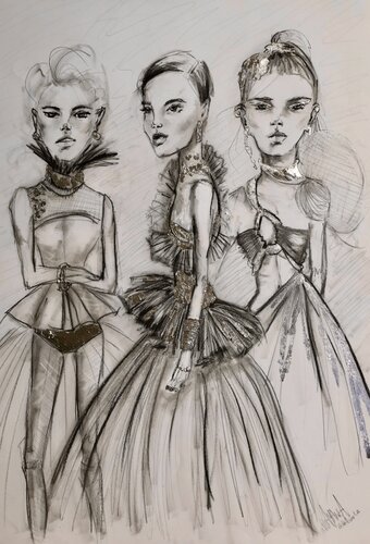 Gilded Women di Luisa Manea, Disegno in vendita su Singulart