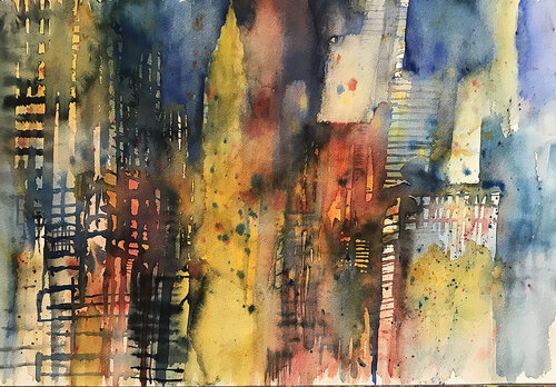new-york aquarell von Gerlinde Kosina, Werk auf Papier kaufen auf Singulart