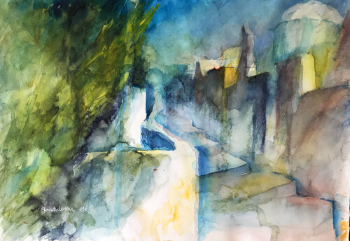 pyrgos-santorini 1242 by Gerlinde Kosina, Work on Paper for Sale on Singulart