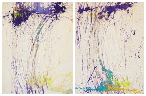 Purple Yellow Double by Simon Findlay, Painting for Sale on Singulart