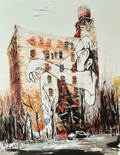 Thinking man - Chicago de Aidas Mikelenas, Pintura a la venta en Singulart