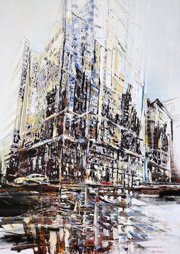 Chicago sparkles in the morning de Aidas Mikelenas, Pintura a la venta en Singulart