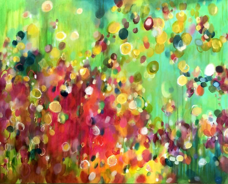 Abstract Red Green Anne Samson