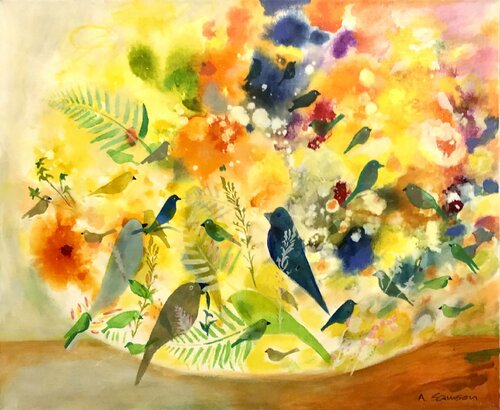 Schräge Vögel III by Anne Samson, Painting for Sale on Singulart