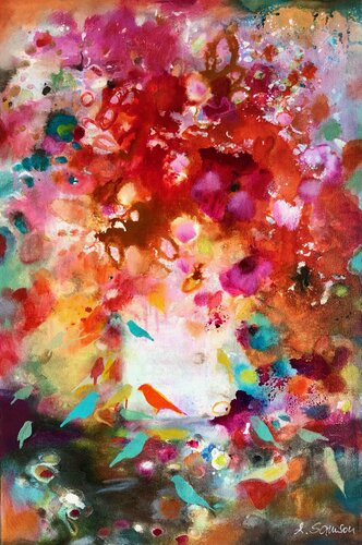 Vögelchen im Rotschopf di Anne Samson, Pittura in vendita su Singulart