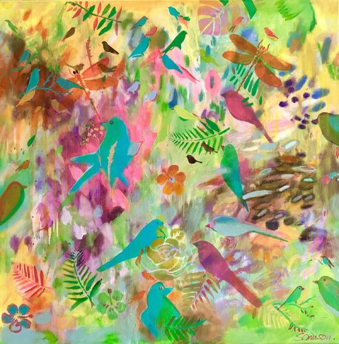 Frühlingsvögel by Anne Samson, Painting for Sale on Singulart