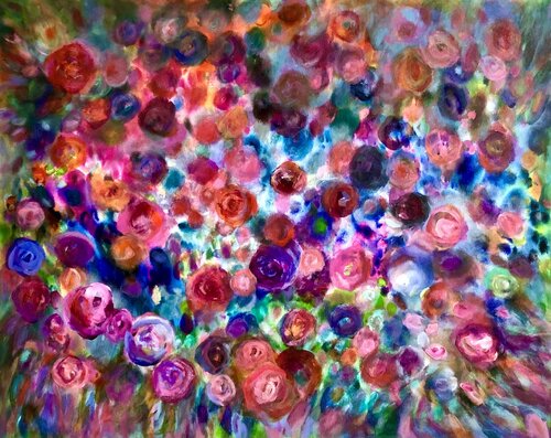Roter Rosenteppich di Anne Samson, Pittura in vendita su Singulart