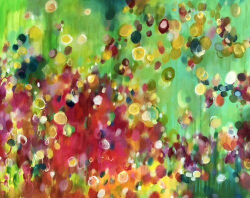 Abstract Red Green by Anne Samson, Painting for Sale on Singulart