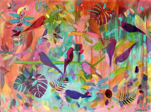 Birdies van Anne Samson, Schilderij te koop op Singulart