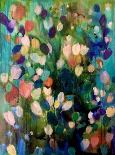 Abstract tulips von Anne Samson, Malerei kaufen auf Singulart
