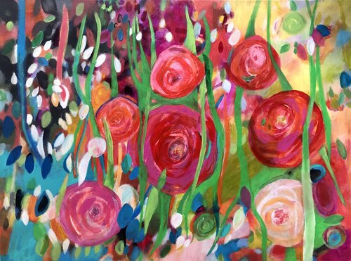 Roses van Anne Samson, Schilderij te koop op Singulart