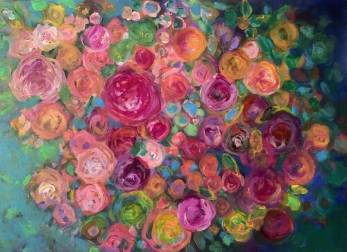 Rosenteppich van Anne Samson, Schilderij te koop op Singulart