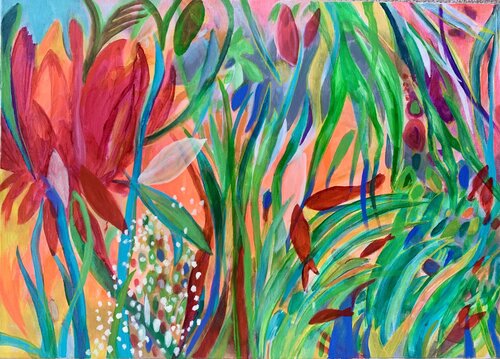 Ach, ihr kleinen Fische di Anne Samson, Pittura in vendita su Singulart