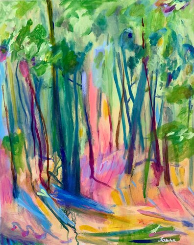 Sonne im Wald di Anne Samson, Pittura in vendita su Singulart