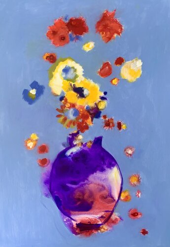 Abstract flowers van Anne Samson, Schilderij te koop op Singulart