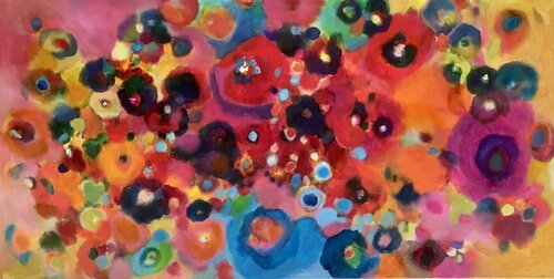 Abstract flowers by Anne Samson, Painting for Sale on Singulart