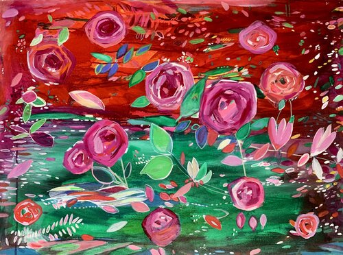 Roses van Anne Samson, Schilderij te koop op Singulart